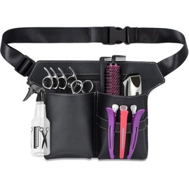Friseur Werkzeugtasche, Schwarz PU Leder Friseur Gürteltasche, Salon Friseur Werkzeugtasche Scherentasche,für Friseurscheren Scheren Kämme Friseurwerkzeuge