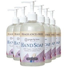 Ginger Lily Farms Botanicals All-Purpose Liquid Hand Soap, 100% Vegan & Cruelty & Fragrance Free, Lily, 12 Fl Oz, Pack of 6