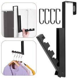 Qanye Foldable Coat Hooks, Foldable Door Coat Hook, Folding Coat Hook, Folding Hook, Includes 4 Hooks, for Hanging Clothes, Bags, Scarves and Christmas Wreaths