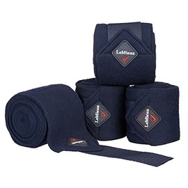 LeMieux Classic Polo Bandages - Premium Fleece Exercise Bandages - Set of Four - Pony Size - Navy