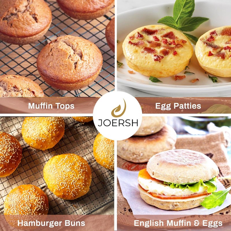 JOERSH Silicone Egg Mold Non-Stick 4 Inch Jumbo Size Muffin