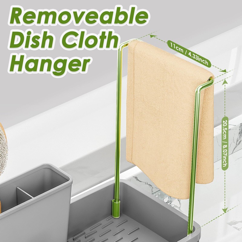 Ewaiira Stainless Steel Sink Caddy, Sponge Holder for Kitchen Sink