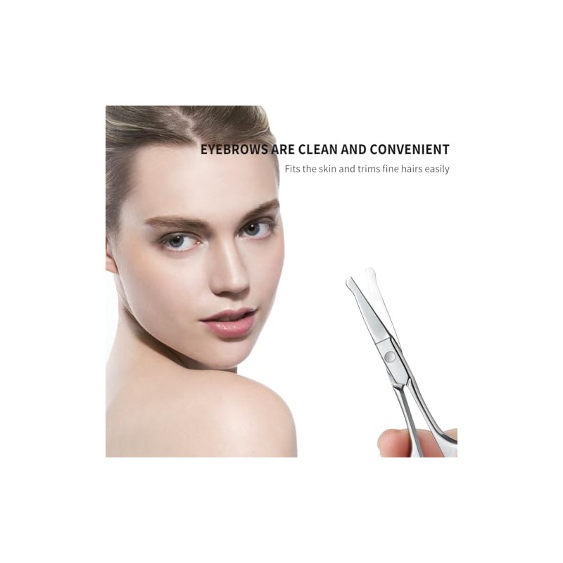 AsonTao Small Round Tip Nose Hair Scissors, Professional Grooming Scissors