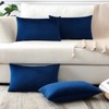 Set of 4 Decorative Throw Pillow Covers Soft Velvet Solid