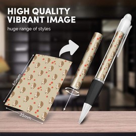 Destination Vinyl ltd Beautiful and comfortable White Ballpoint Pen(Black Ink) - Cute Hedgehog Tomatoes Animals Fun #8446