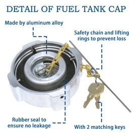 03-37017-002 Truck Fuel Tank Locking Gas Cap 3 In 1/4 Turn Fit For 1996-2022 Freightliner 108SD 114SD 122SD Argosy Cascadia Columbia Century Coronado. Replaces# 572.1018, 600149, 03-37017-002