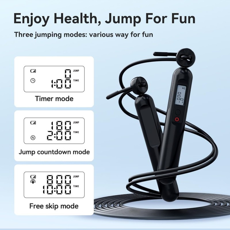 Smart Skipping Rope with Counter for Adult - Adjustable Wireless
