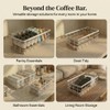 2-Pack White Coffee Pod Holder Basket with Wooden Base -