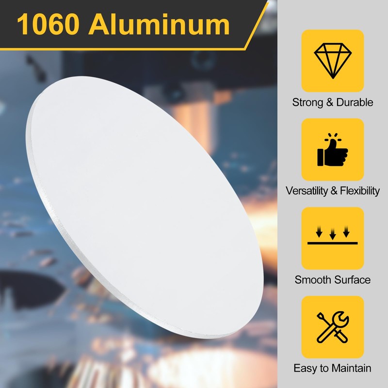sourcing map 5Pcs Aluminum Disc, 4"(100mm) Diameter 0.12"(3mm) Thickness Round