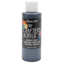 DecoArt DCA47-10 Crafter's Acrylic Paint, 4-Ounce, Black