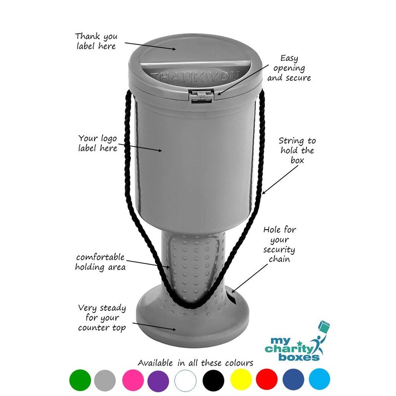 Hand Held Plastic Collection Box. - Coin Collection Box- Donation