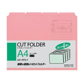 Kokuyo 1/4 kattoforuda- with Collar Type 4 Books A4 Pink A4 – 4FS – P