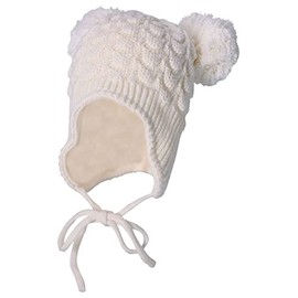 Sterntaler Baby Girl Hat Baby Bobble Hat Structure, ecru