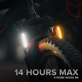 DUO-120 Red & White LED USB-C Rechargeable Bike Light Set Strobe Flashing Front or Rear Safety Warning Road Bike, Mountain Bike, BMX (2 Pack)