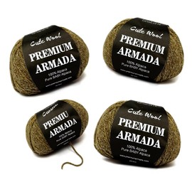 Alpaca Wool for Knitting, 100% Baby Alpaca, Scratch-Free, Super Soft, 200 g Set (4 x 50 g) Soft Knitting Wool Made of Alpaca - Beautiful Knitting and Crochet (Brown)