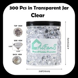 AiFanS Vase Filler for Centerpieces,Home Deco 300PCS 3/4 Inch Vase Filler Beads,Diamond Marbles for Vases-Clear