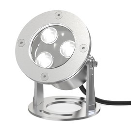 Underwater LED Pond Lights - 9W 5700K Bright White LED Pond Light Works at 12V AC/DC Low Voltage - STAINLESS STEEL IP68 Submersible for Fountains, Ponds, Waterfalls and Landscape Lighting Purposes