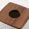 Motifeur Bathroom Accessories - Ceramic Tissue Holder with Wooden Lid,
