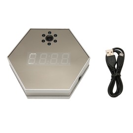 Smart Surveillance Camera HD 1080P Clock Display Color Light Night Vision Motion Detection Wireless WiFi Camera Silver Gray