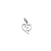 .925 Sterling Silver Cross in Heart Charm Pendant