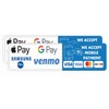 Digital Payment Sign Stickers, Credit Card Accepted Decals, Waterproof, Size