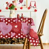 Horaldaily Valentine Tablecloth 60×104 Inch Rectangular, Candy Love Hearts Dots