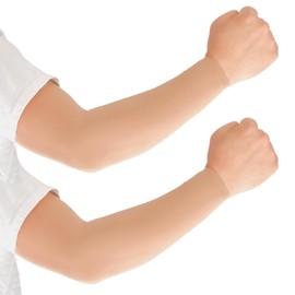Gamsungtex Skin Tone UV Protection Arm sleeves Women’s, Men’s for Golf and Outdoor Activities Open Handed (Wrist Style Large Size)