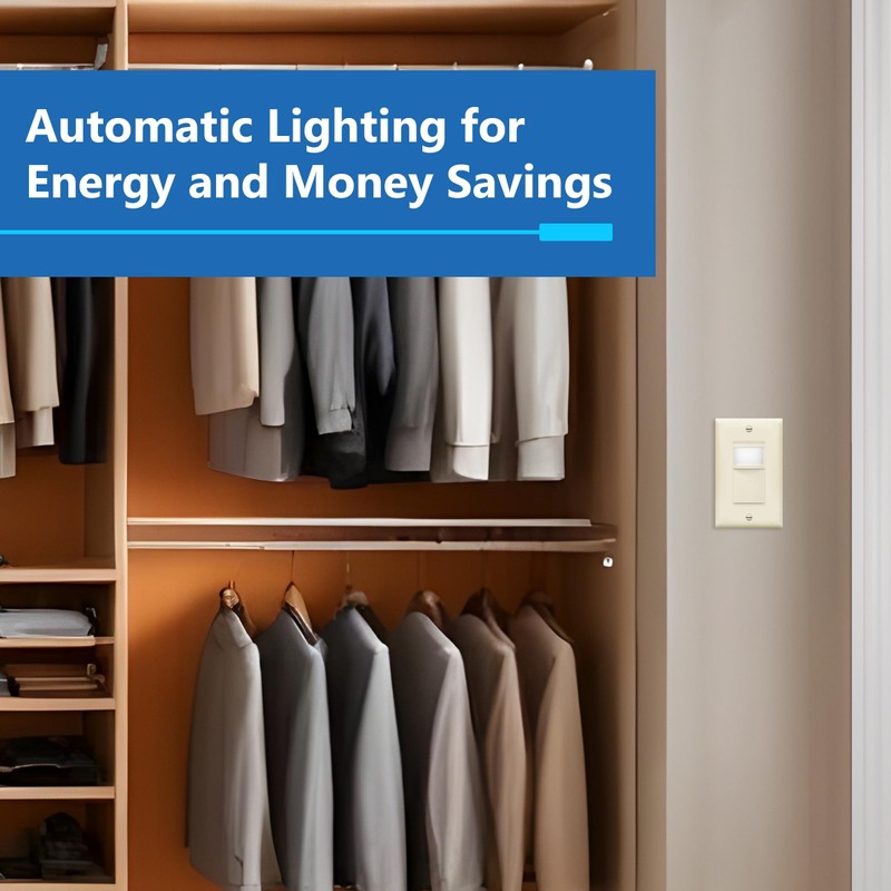 LIDER Motion Sensor Switch with Wall Plate, PIR Sensor Light