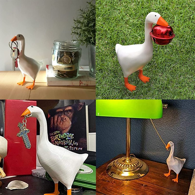 White Duck Magnetic Display Piece Resin Decoration Magnetic Goose Key