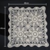 Yizunnu Vintage Hand Crochet Lace Doily Square Cotton Table Cover