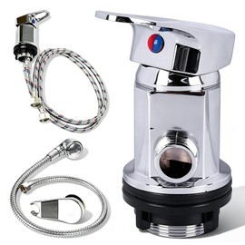 VETOLAKA Rubinetto miscelatore per doccia, uscita 1/2", doccetta da parrucchiere, soffione doccia da parrucchiere, doccetta per lavabo, tubi di ingresso da 80 cm e tubi di uscita + irrigatore, set per