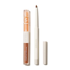 Soft 90S Glam Lip Liner and Lip Duo Set - Moody Taupe by Sheglam for Women - 2 Pc 0.05oz Java Kiss and Super Slick Clear Lip Gloss, 0.01oz Lip Liner  