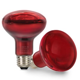 ALAMPEVER 2 Pack Red Heat Lamp Bulb, 75 Watt Infrared Light Bulb for Bearded Dragon, E26 Base, Durable Reptile Heat Bulb for Amphibian, Lizard, Tortoise, Gecko
