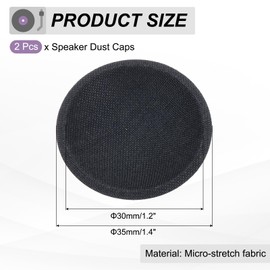 sourcing map 2 Pcs Speaker Dust Cap 35mm/1.4" Outer Diameter Oiled Cloth Cap Dome Cap Subwoofer Coil Cover Caps for Speaker Accessories Repairing