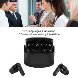 Language Translator Earbuds, 137 Languages Real Time Voice Interpreter, Noise Cancellation Smart Voice Translator Headphones for Travel Business Learning