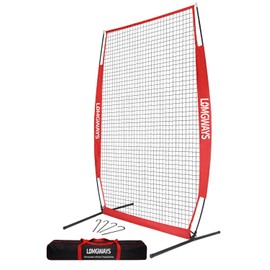 Portable Baseball Softball Pitching Screen, 4x7FT Pitcher Protection Net with Carry Bag and Ground Stakes, Batting Practice Net for Safe Training