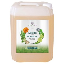 NATURALNESS - Aceite para Masaje Corporal 20 litros– Bálsamo Corporal Refrescante con Mentol y Alcanfor, Aceite Esencial de Bergamota, Ideal para Cont