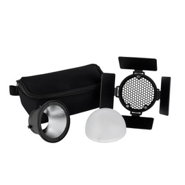 Rollei Accessory Set for LUX Series LUX 100 Bi-Color/LUX 100 RGB/LUX 60 Bi-Color or LUX 60 RGB with Magnetic Connection Barndoors, Softball, Honeycomb Grid and Reflector