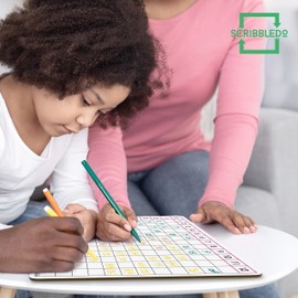 SCRIBBLEDO 11" x 14" Dry Erase Multiplication Chart Whiteboard Double Sided Multiplication Table White Board for Homeschool Classroom Kids Students Math Manipulative Lapboard Game