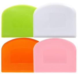 Raspador de masa para hornear, 4 piezas de plástico PE flexible sin BPA, cortador de masa de plástico apto para alimentos para glaseado de masa de pan