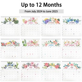 Small 2024-2025 Desk Calendar with Label Stickers and Note Pads | July 2024- June 2025 | Flip Desktop Calendar with Monthly Focus for Easy Organizing (Minimal)