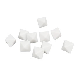 20 Pcs 8 Sided Dice Set Plastic White 2.8x2.8x2.8cm Pen Stickers Write Freely for Table Games Math Games Educational Activities