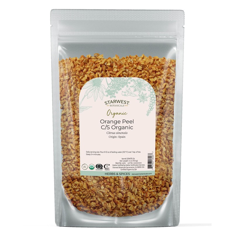 Starwest Botanicals Organic Dried Orange Peel - Pure Citrus Peel