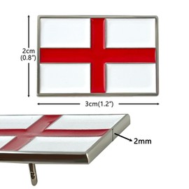 Pack of 4 England Flag Pin Badge, St George's Cross Lapel Pin Brooch Pins 30mmx20mm