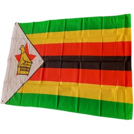 NWFlags Zimbabwe Flag 3ft x 2ft 75d Premium Polyester Suitable For Flagpoles | Strong Polyester 3x2 foot material flag with Eyelets