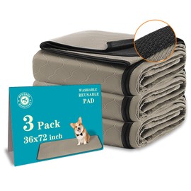 Bunlitent Washable Pee Pads for Dogs 36" x 72", 3 Pack, Reusable Puppy Pads, Dog Training Pads with Quick Dry, Large Anti-Slip Whelping Pad for Pet, Playpen, Incontinence, Housebreaking.