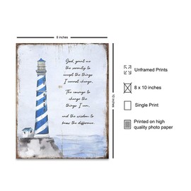 Twelve Steps and Twelve Traditions Wall Art - Serenity Prayer Wall Decor - Lighthouse Wall Decor - Alcoholics Anonymous Wall Decor - AA Sobriety Anniversary Gifts - 12 Steps Decorations Art Prints