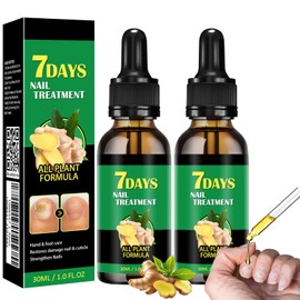 LUSCOR Ginger Nail Treatment Nail Support Nail Care，Reparación de uñas de los pies, Cuidado multiusos, Suero de jengibre para el crecimiento de las uñas, Hidrata las uñas, Repara las uñas dañadas, Agrietadas y descoloridas-2pcs