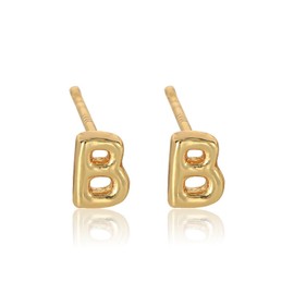 Letter earrings for women, Letter B earrings, initial earrings, Initial earrings for women, Gold letter earrings, Initial stud earrings for women, Bubble letter earrings, Puffy letter earrings
