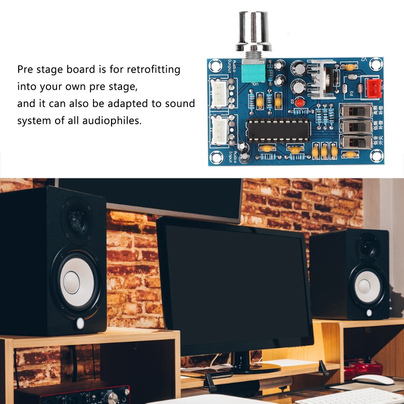 12V Amplifier Board 4 Level Control Digital Stereo Bass Adjustment